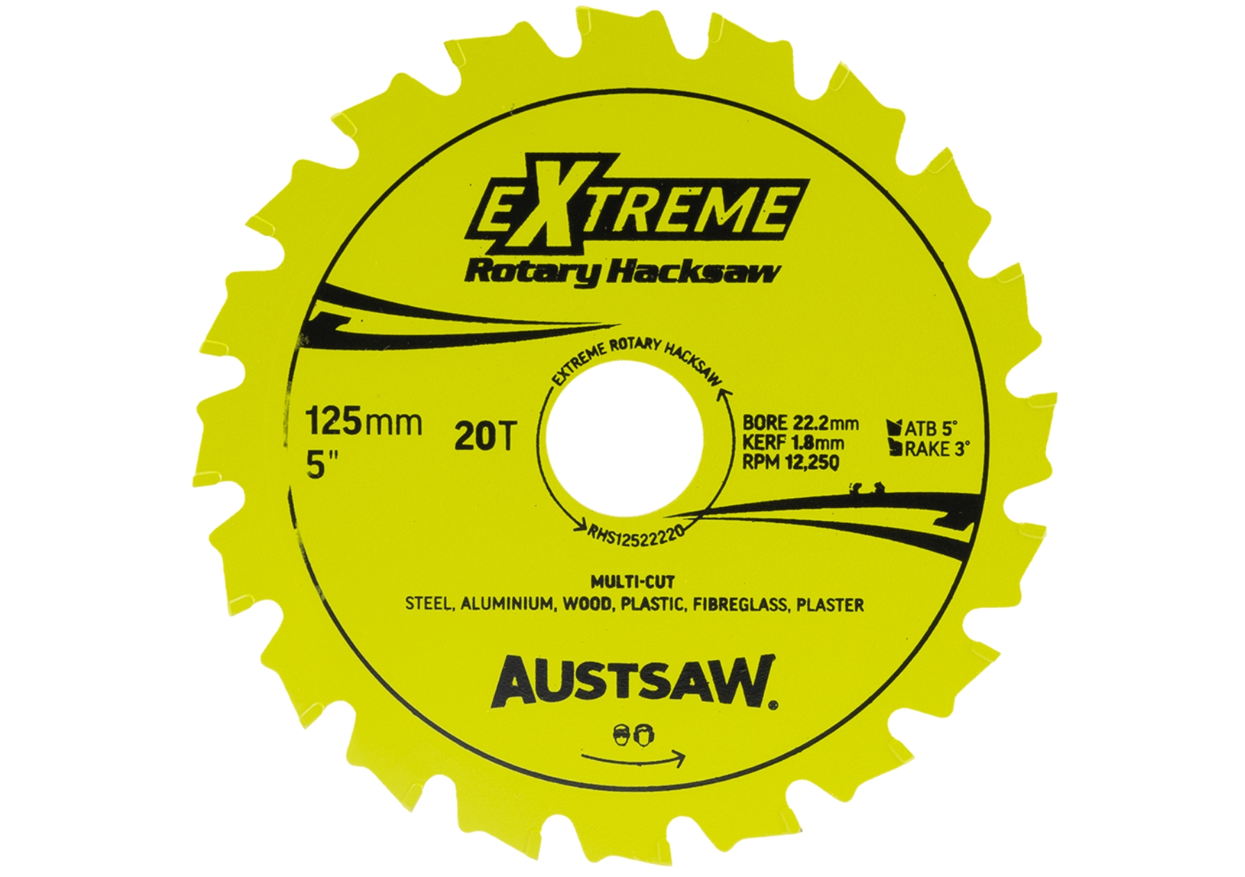 AUSTSAW ROTARY HACKSAW 125MM X 22.2MM 20 TEETH